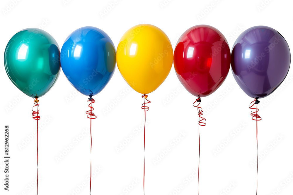 Collection set of colorful balloons on transparent background Collection set of colorful balloons on transparent background
