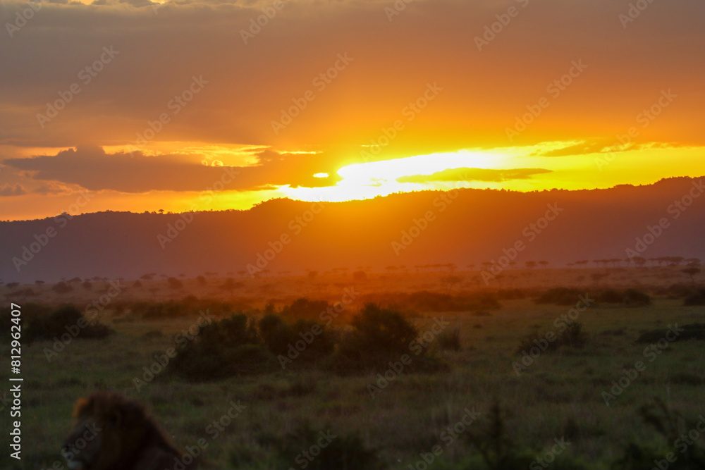 Sunset in Masai Mara country