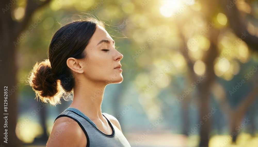 Fitness, woman and yoga breathing in relax for spiritual wellness, mental wellbeing Fitness, woman and yoga breathing in relax for spiritual wellness, mental wellbeing