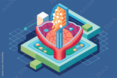 A computer screen showing a guitar, Thyroid Customizable Isometric Illustration