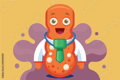 A cartoon character wearing a green tie, Thyroid Customizable Cartoon Illustration