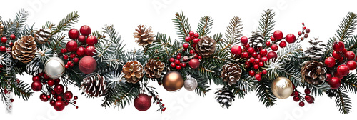 Christmas border design on transparent background