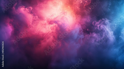 A colorful  swirling cloud of smoke with a blue and purple hue