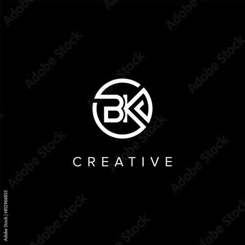 BK KB Abstract Letter logo design. Initial Vector symbol. photo