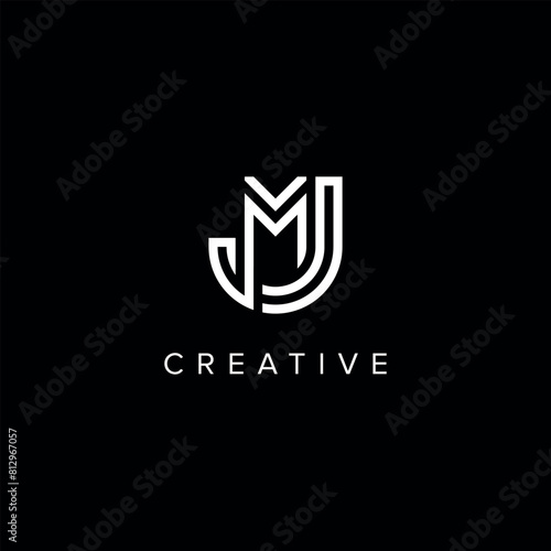 JM MJ Abstract Letter logo design. Initial Vector symbol.