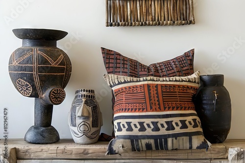 minimalist africaninspired room decor kinara and traditional fabrics ethnic interior design photography photo