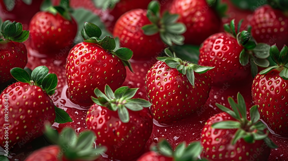 Red ripe strawberries background. Close up, top view. Red ripe strawberries background. Close up, top view.