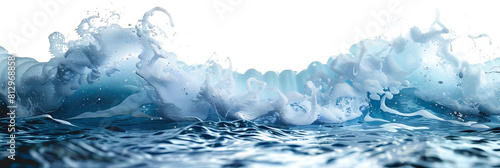 sea waves on isolated transparent background