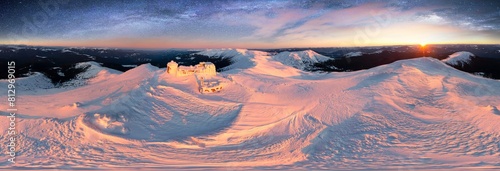 Obraz na płótnie sunset stars Milky Way in the mountains w salonie