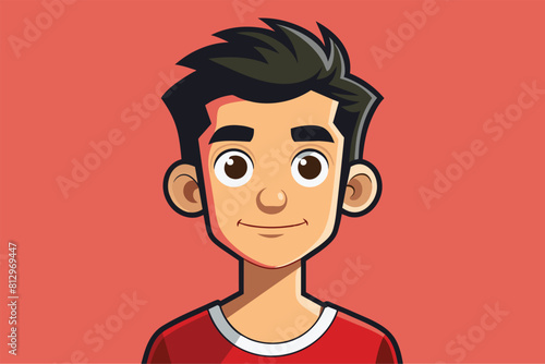 A cartoon man with a smirk on his face, Yes or no Customizable Cartoon Illustration