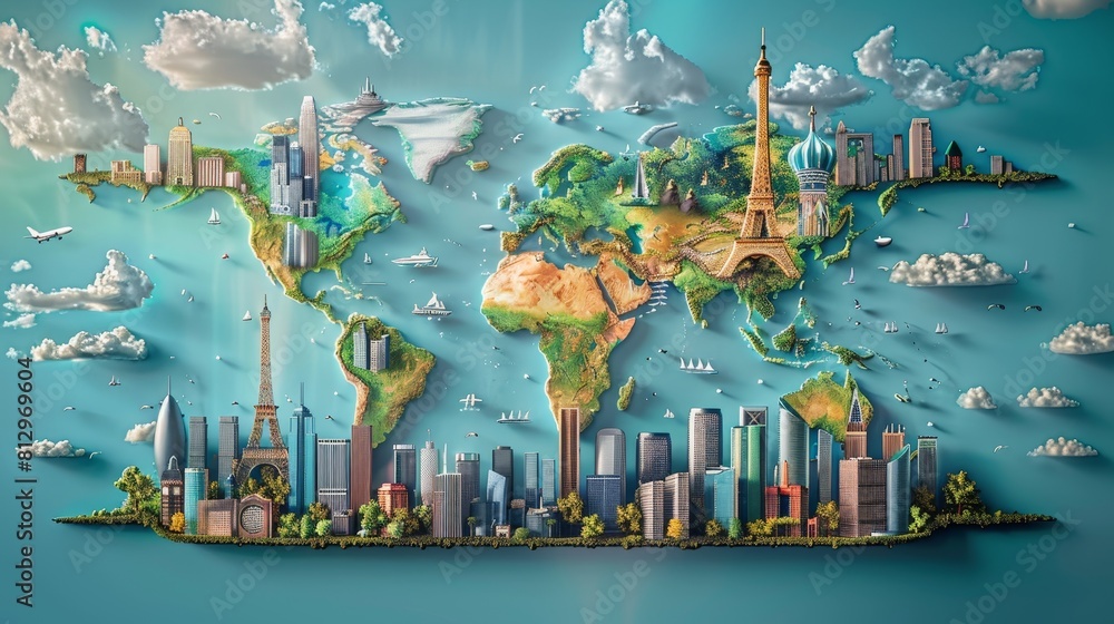 Create an image showcasing the global impact of technology Create an image showcasing the global impact of technology