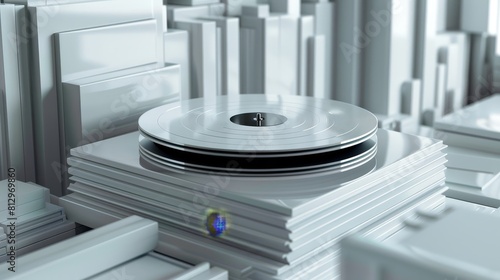 Immutable records flat design front view unalterable data theme 3D render Monochromatic Color Scheme