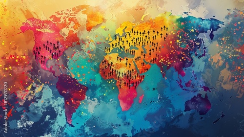 Create an image showcasing the global interconnectedness of cultures