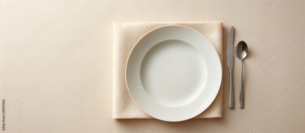 A top down view of a light background with a clean napkin providing ample space for images A top down view of a light background with a clean napkin providing ample space for images