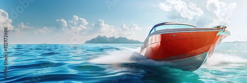 driving a speed boat in the ocean