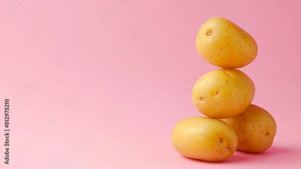 Potato isolated on gradient background with a place for text Potato isolated on gradient background with a place for text