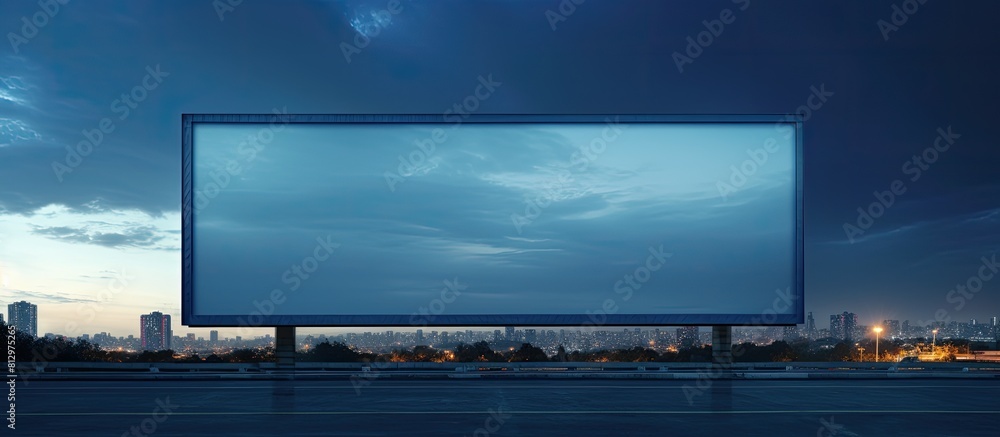 Twilight time setting with an empty billboard awaiting a fresh advertisement in the copy space image Twilight time setting with an empty billboard awaiting a fresh advertisement in the copy space image