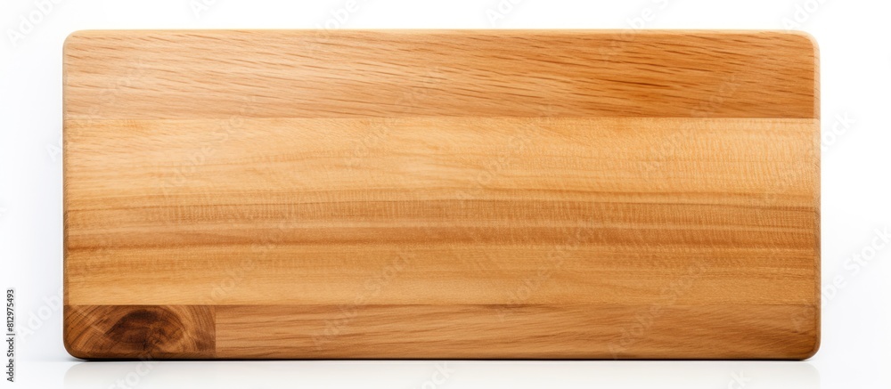 A wooden cutting board stands alone on a white background creating a perfect copy space image A wooden cutting board stands alone on a white background creating a perfect copy space image