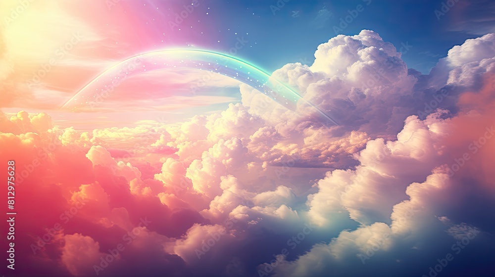 bright rainbow stretched across the sky bright rainbow stretched across the sky