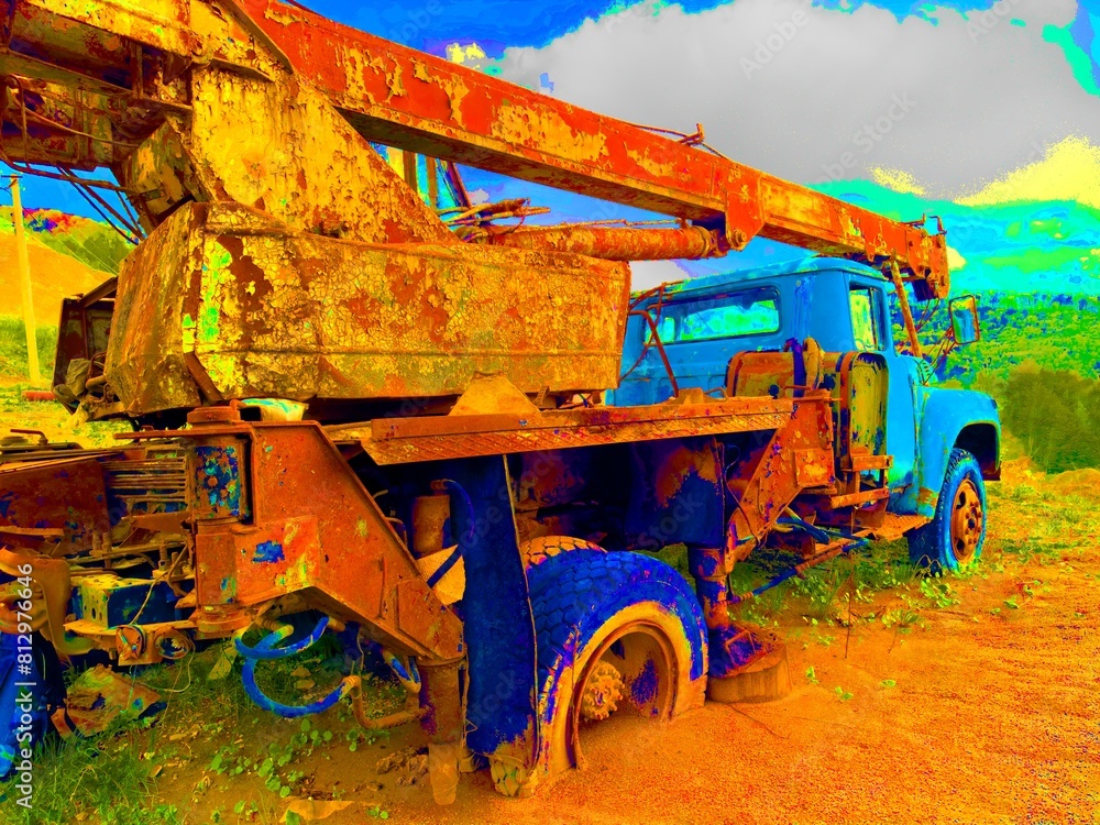 abandoned old truck,