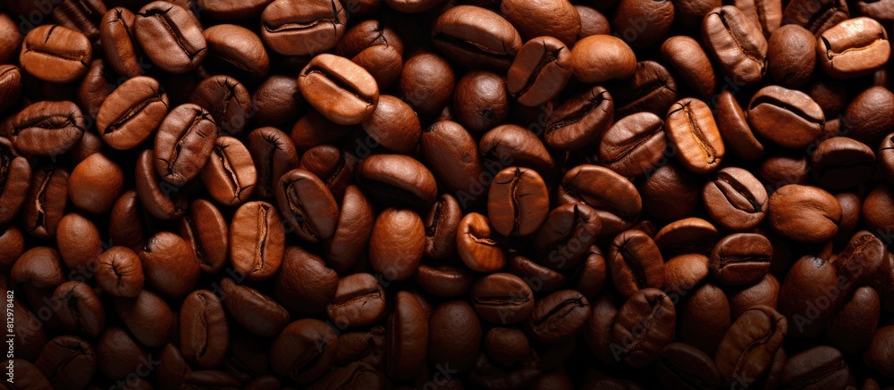 Obraz premium Image of roasted coffee beans creating an appealing copy space
