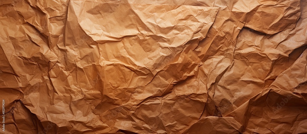A copy space image featuring a textured crumpled brown paper A copy space image featuring a textured crumpled brown paper