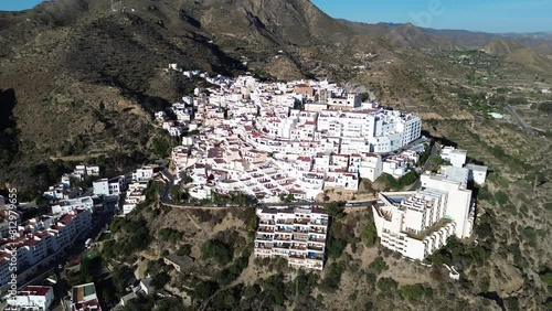 Aerial view of Mojacar town in Almeria province photo