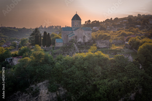 At sunset, the thousand-year-old Bagrati Cathedral looks monumental