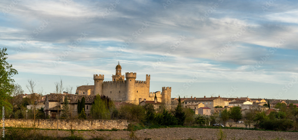 view of the castle and village of Olmillos de Sasamon in north central Spain view of the castle and village of Olmillos de Sasamon in north central Spain
