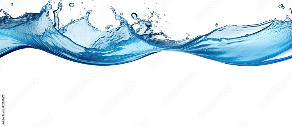 A copy space image shows water flowing out of a plastic bottle against a white background A copy space image shows water flowing out of a plastic bottle against a white background