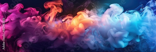 Colorful cloud of smoke - polychromatic multicolored fog concept photo