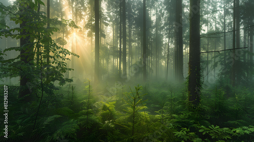 Emerald Dawn: A Misty Morning's Light Revealing a Pristine Forest's Hidden Beauty © Eugene