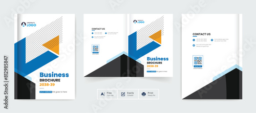Modern corporate Business brochure cover page annual report book cover business profile design template elegant modern editable text and vector design layout