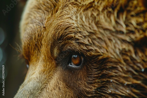Wallpaper Mural Stunning macro shot capturing the intense gaze and wet fur of a brown bear Torontodigital.ca
