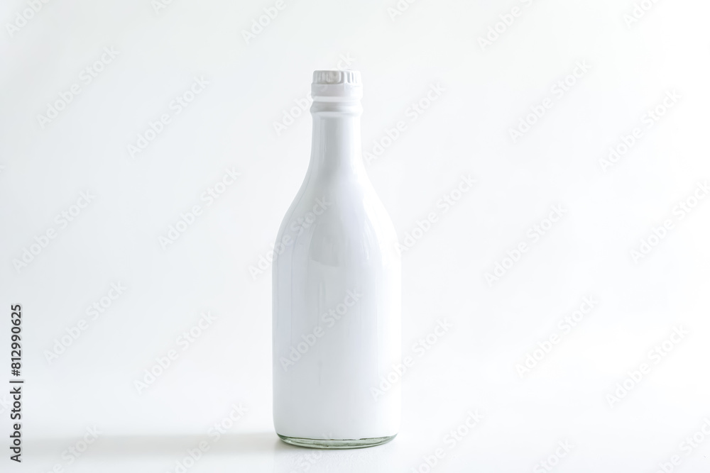 Minimalist White Bottle on a Clean White Background Minimalist White Bottle on a Clean White Background