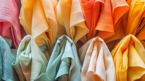 A set of tidily folded napkins. photo