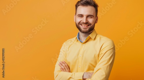 A Smiling Man in Yellow Shirt photo