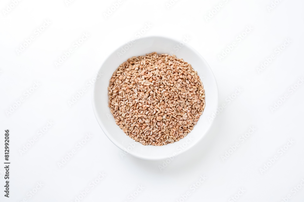 Bowl of Sesame Seeds on a White Background Bowl of Sesame Seeds on a White Background