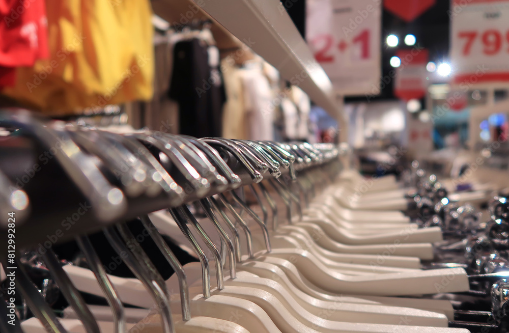 Obraz premium Clothes hangers in a shop
