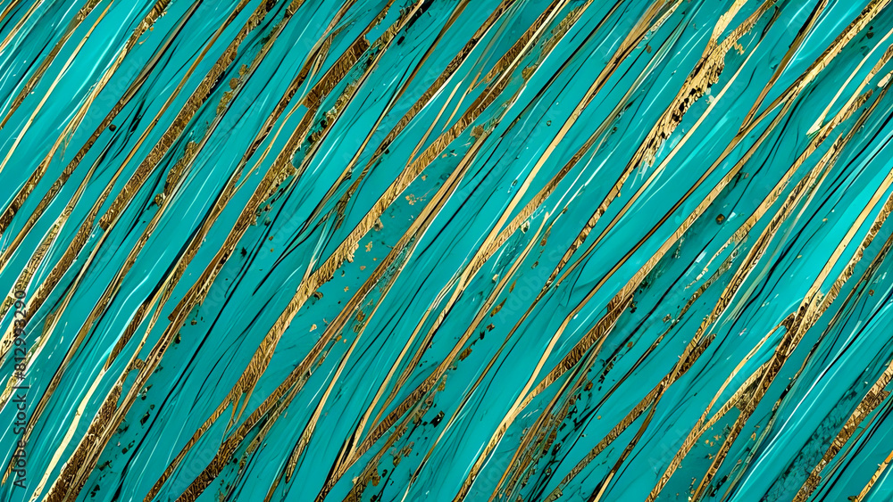 Fototapeta premium turquoise and golden striped background