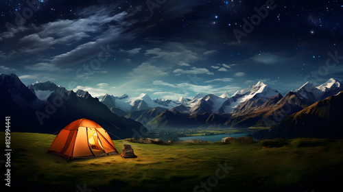 adventure travel  nighttime wilderness.quiet night camping