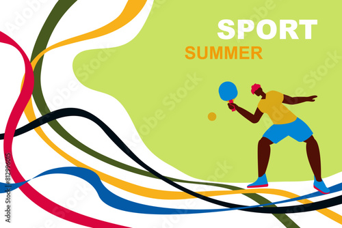 Sports background.Summer sports games. Abstract colorful background with athletes.Vector illustration.	
