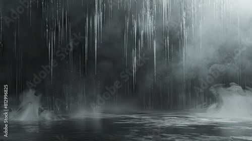 Monochrome Majesty: A Captivating Waterfall Cascading in Timeless Black and White