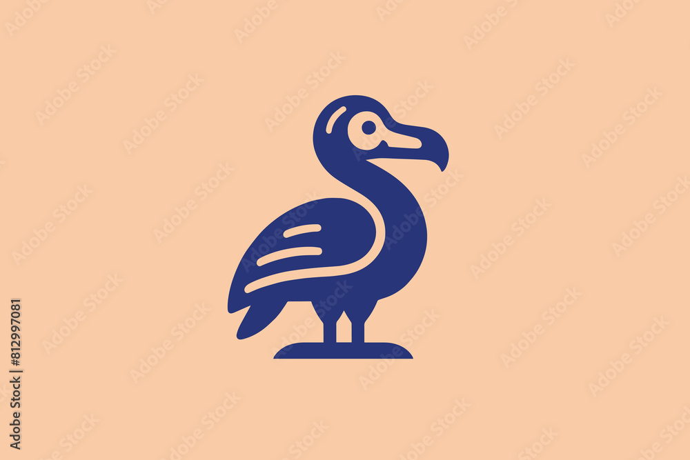 Dodo bird. Simple modern logo, icon, sign. Isolated vector illustration. Blue Dodo bird. Simple modern logo, icon, sign. Isolated vector illustration. Blue