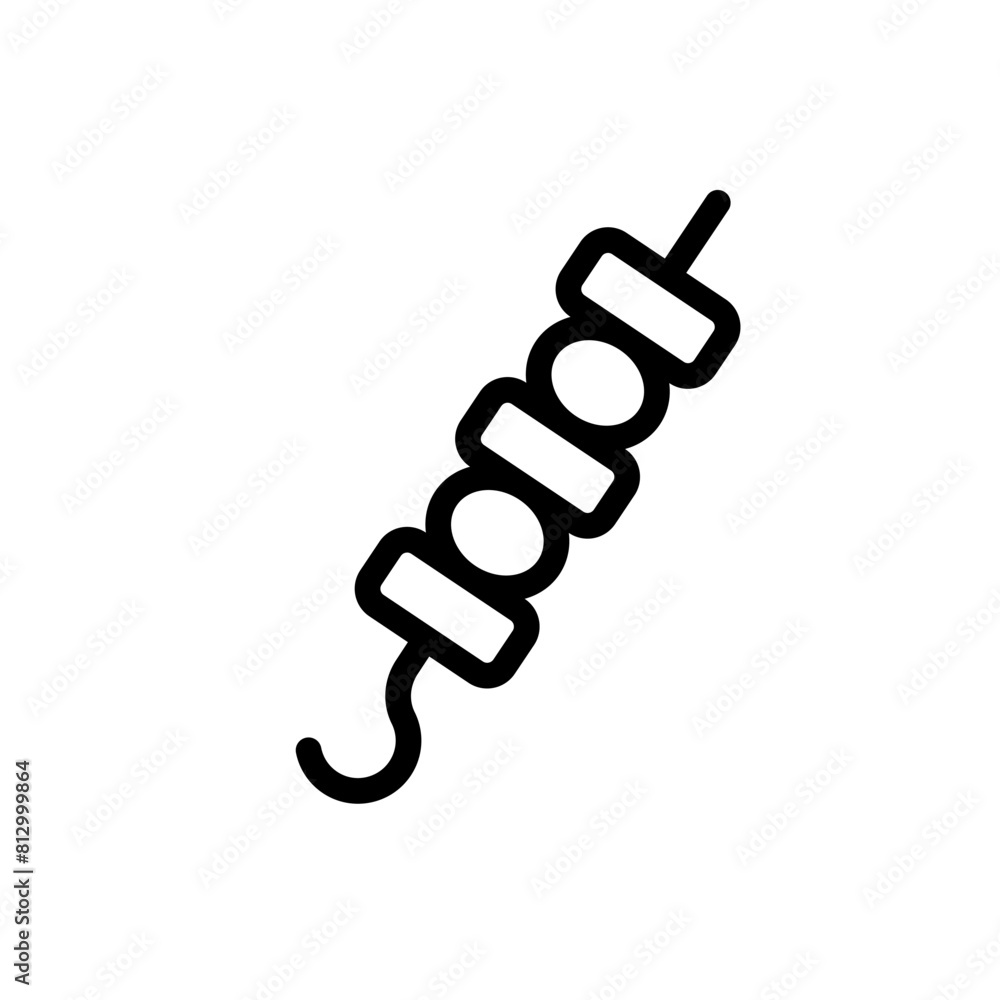 Shish Kabab or kebab grill vector line icon. Food icon collection. Thin signs for restaurant menu. Pixel perfect 64x64. Editable Strokes Shish Kabab or kebab grill vector line icon. Food icon collection. Thin signs for restaurant menu. Pixel perfect 64x64. Editable Strokes
