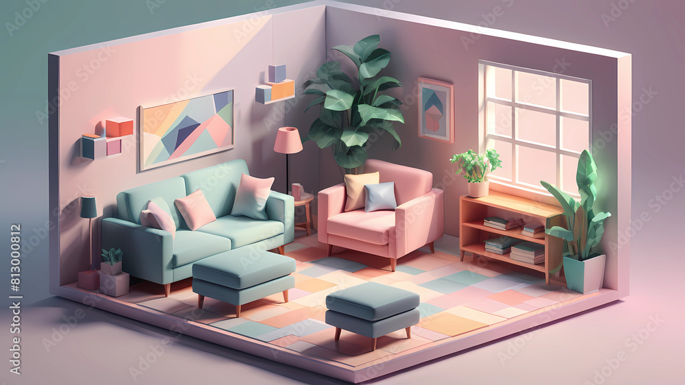 cube cutout of an isometric living room, isometric 3d render, pastel colors, soft lighting, high detail behance, ray tracing cube cutout of an isometric living room, isometric 3d render, pastel colors, soft lighting, high detail behance, ray tracing