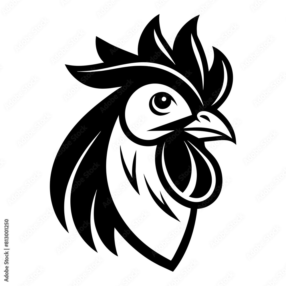 Rooster head logo vector Silhouette Rooster head logo vector Silhouette