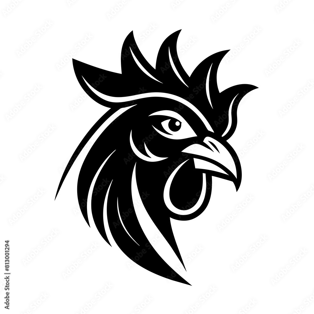 Rooster head logo vector Silhouette Rooster head logo vector Silhouette