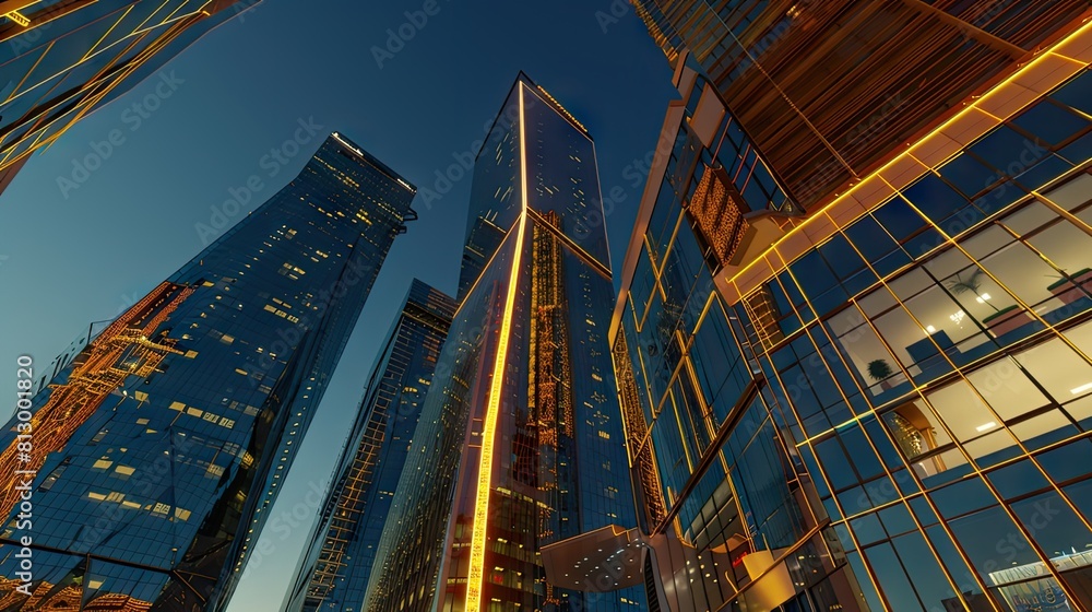 Fototapeta premium Luminous Monolith Over Metropolis