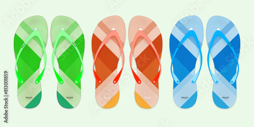 Slippers vector illustration set. Cartoon flat home warm comfortable bedroom shoes for man woman.